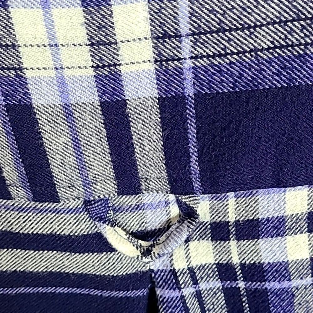 Como Vintage Navy Blue & White Plaid Buttondown Shirt, Size Medium - Picture 7 of 9